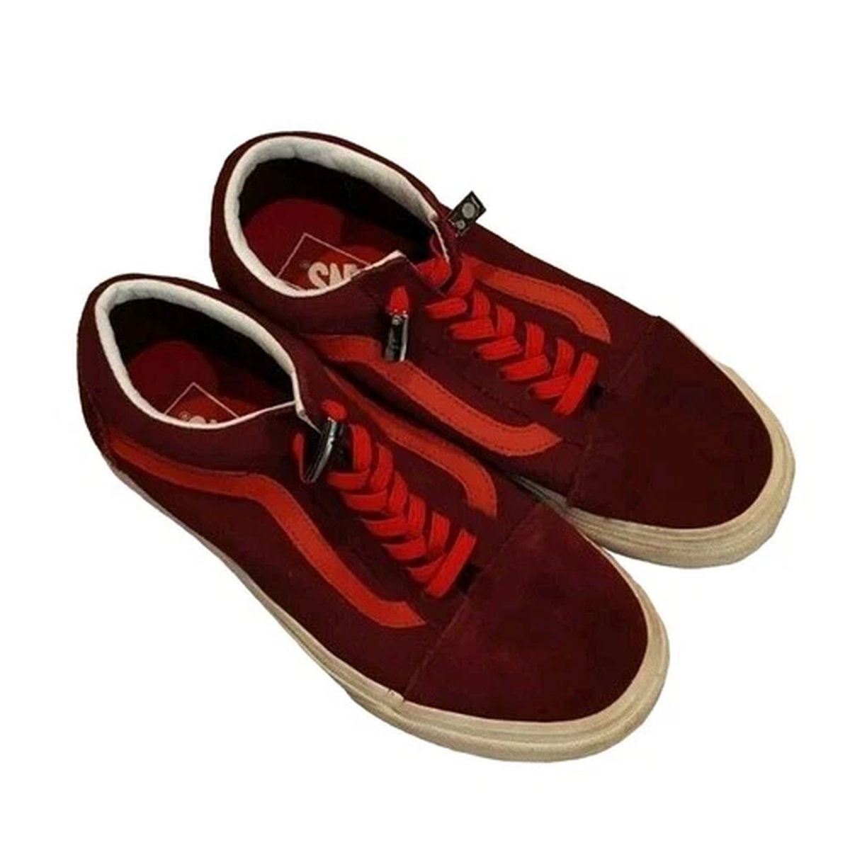 Vans Off The Wall Maroon Suede Skate Shoes Men's Size 5.5 Pre-owned