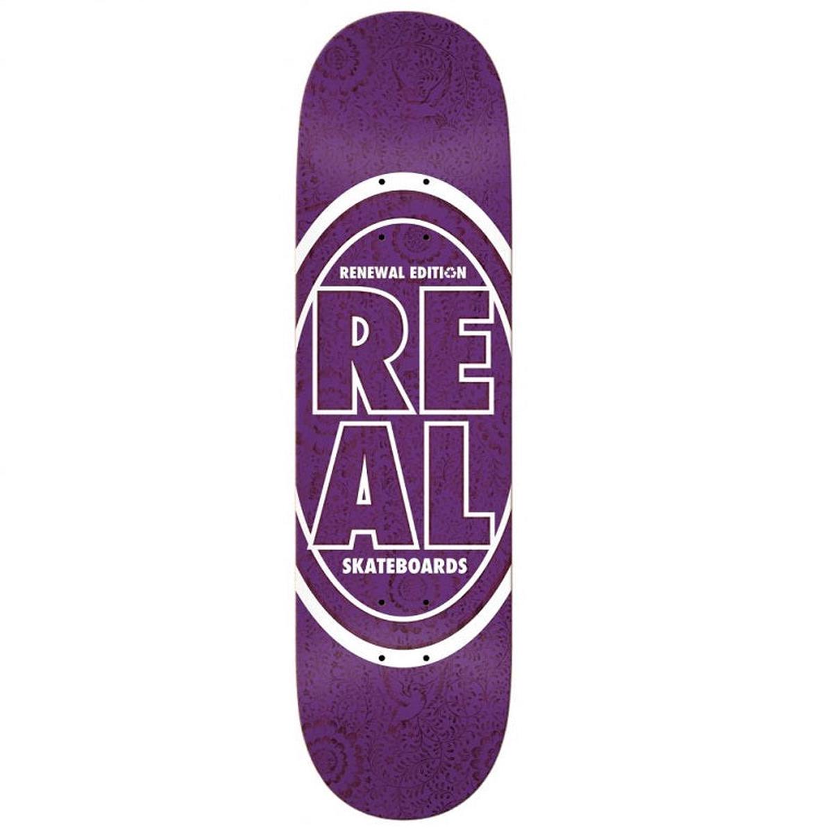 Real Stacked Oval Floral Purple Skateboard Deck - 7.38"