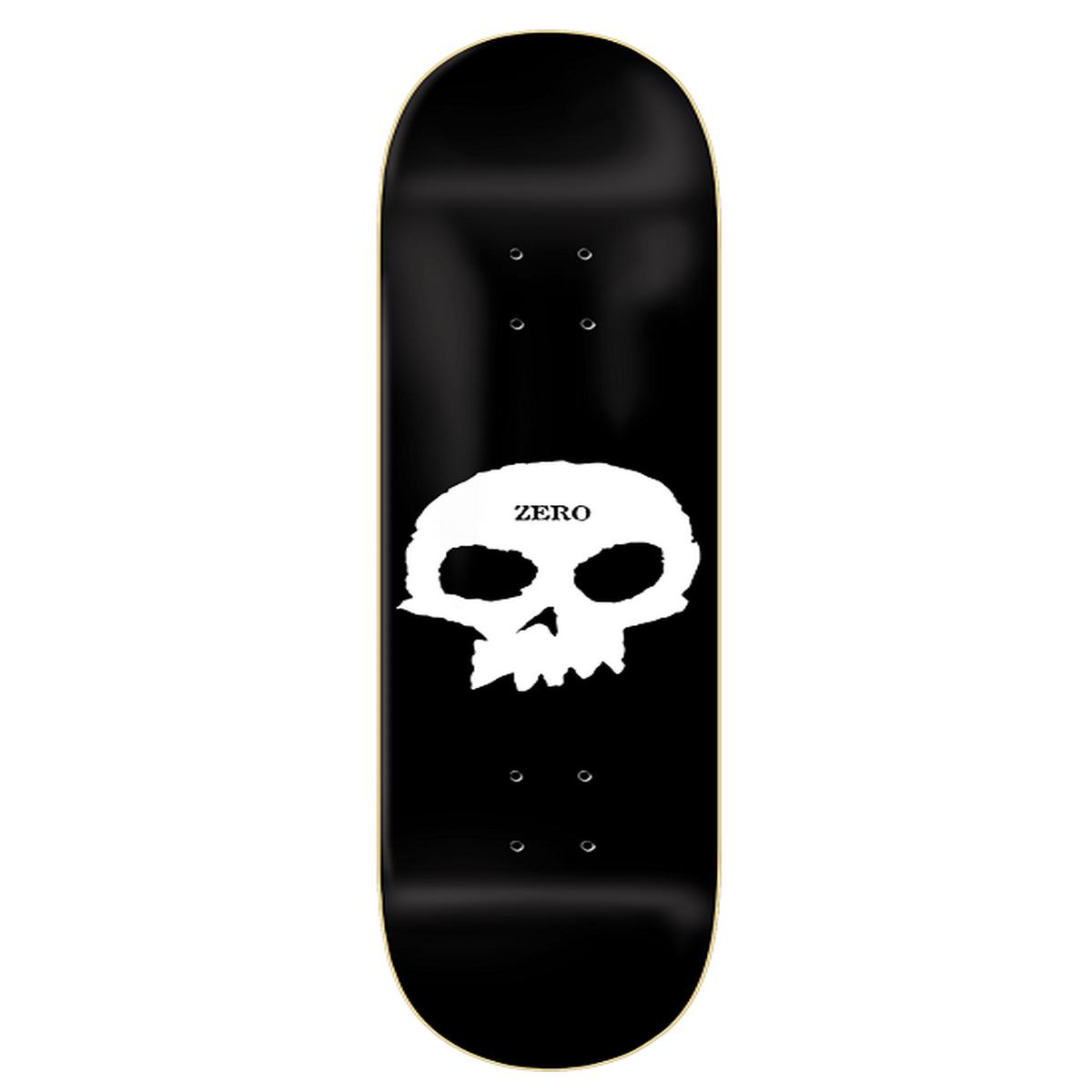 Zero Single Skull Black/White Skateboard Deck - 8.0"
