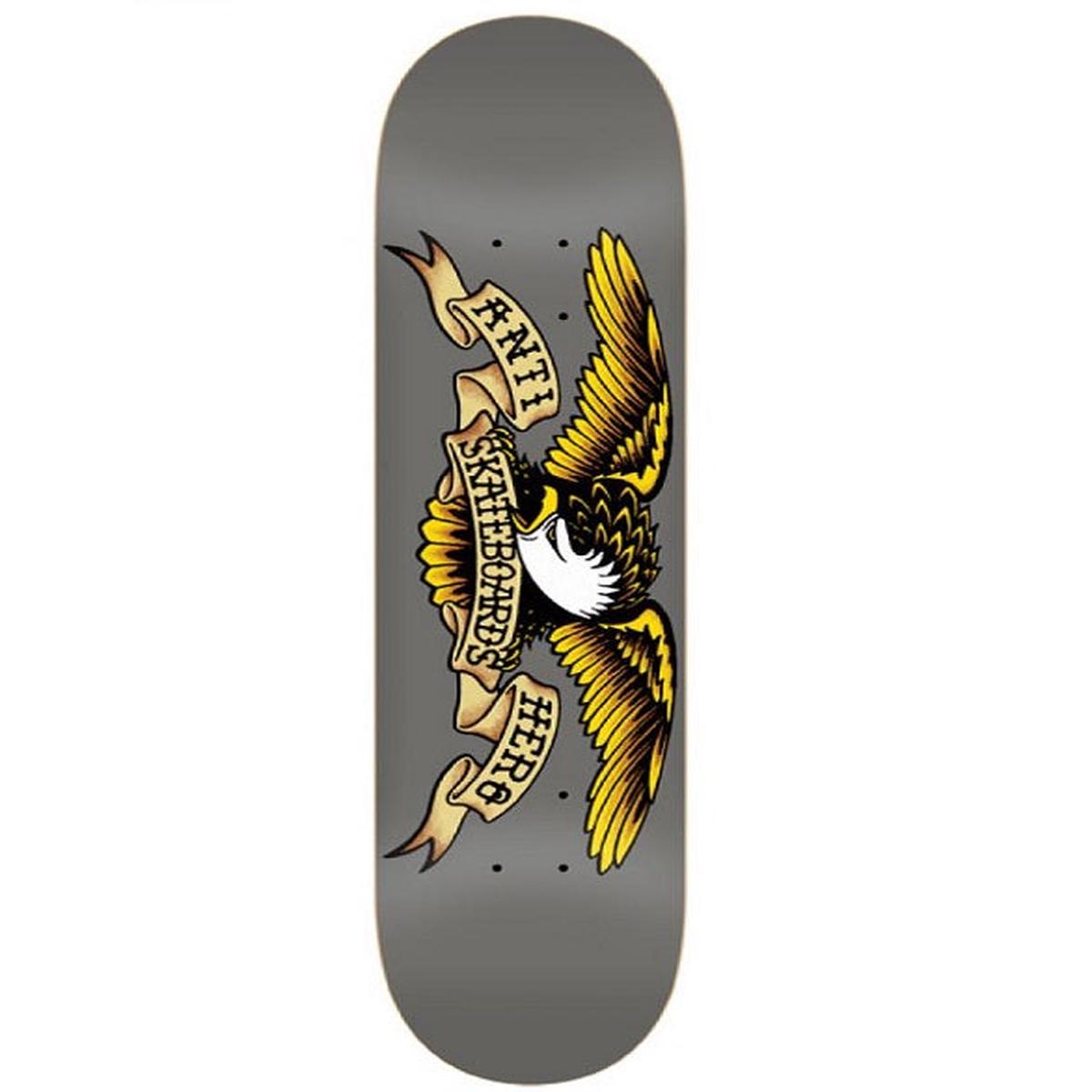 Anti Hero Classic Eagle Grey Skateboard Deck - 8.25"