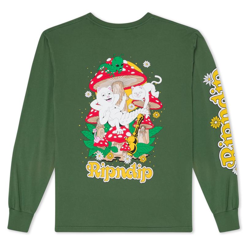 RIPNDIP Caterpiller Garden Long Sleeve - Olive
