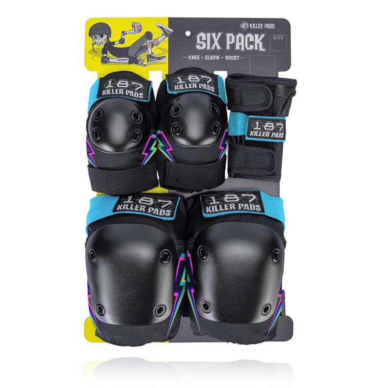 187 Killer Pads Junior Six Pack - Electric Bolt