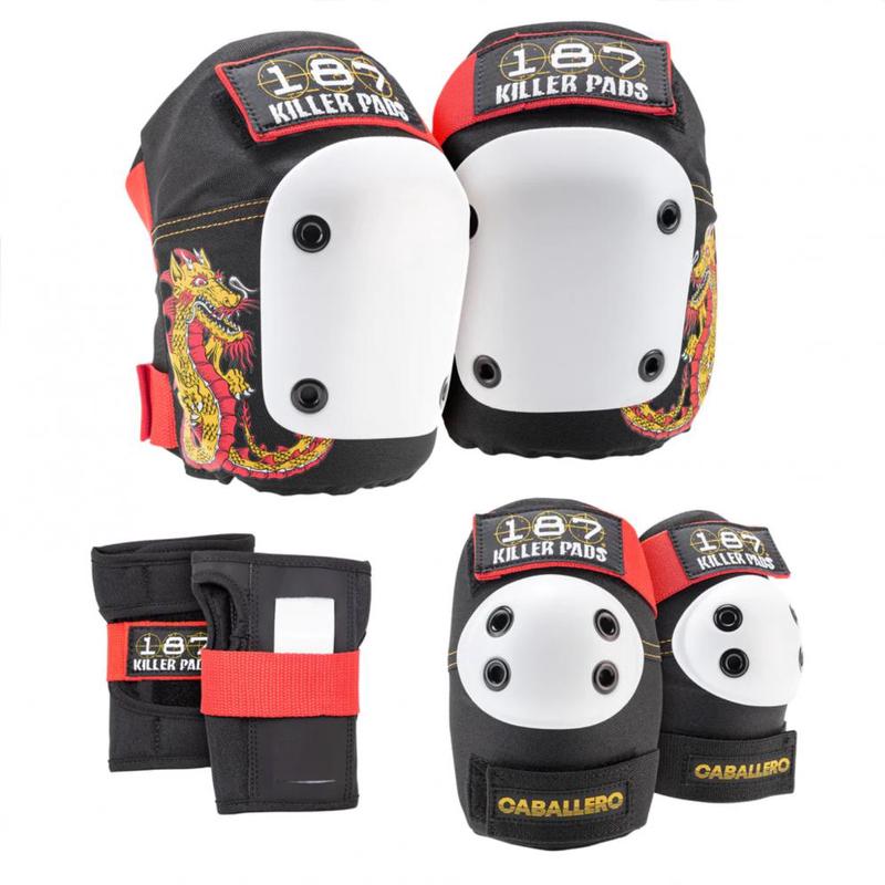 187 Killer Pads Junior Six Pack Set Caballero - Black/Red/Gold