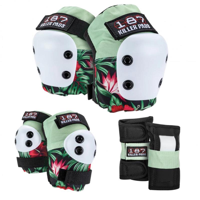 187 Killer Pads Junior Six Pack Set Hibiscus - Pink/Green/Black