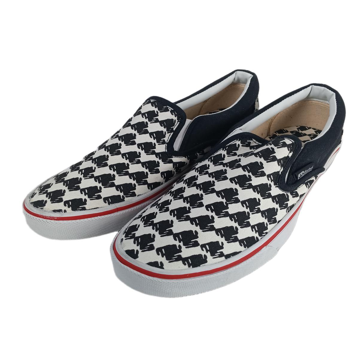 Xla Limited Custom Kicks Slip On Xla Logo Black White Red US Mens Size 10.5 Vintage Shoes
