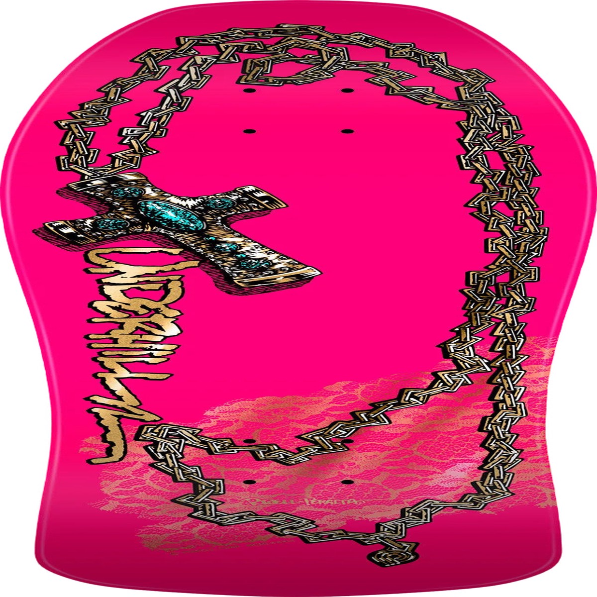 POWELL-PERALTA DECK UNDERHILL CROSS PINK/GOLD FOIL (10")
