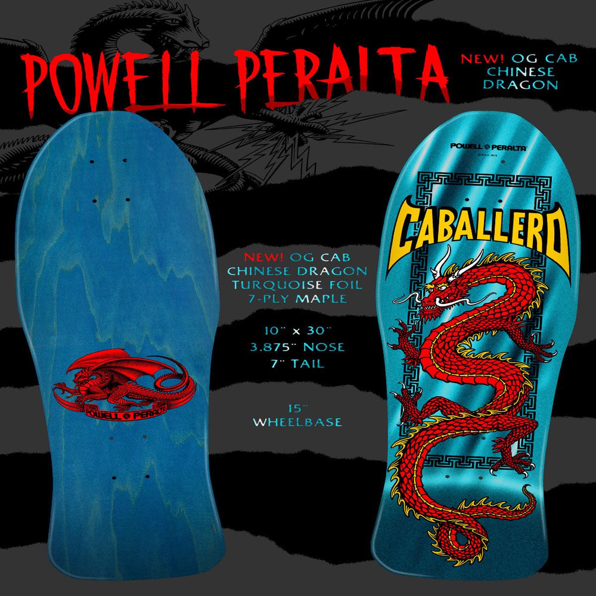 *Pre-Order* Powell Peralta Caballero Chinese Dragon Aqua Foil 10" Skateboard Deck
